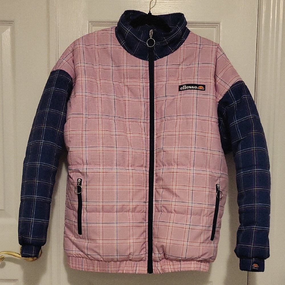 ELLESSE Womans Plaid Light Puffer Jacket
